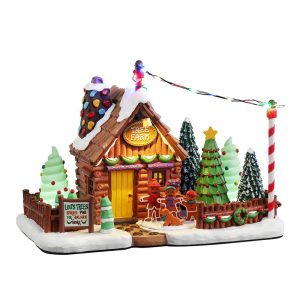 Negozio di Alberi Lou's Tree Farm H 14 cm Edificio Illuminato Lemax - 25951
