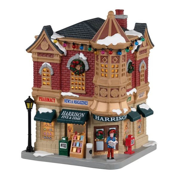 Negozio Harrison Five & Dime H 21 cm Edificio Illuminato Lemax - 35036