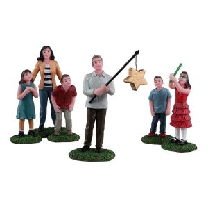Pinata in Famiglia Christmas Pinata H 8 cm, set di 6 pezzi Personaggio Lemax - 32212