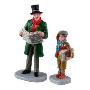 Venditore Ambulante di Giornali Merry Newsboy H 7 cm, set di 2 pezzi Personaggio Lemax - 32203