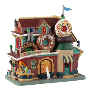 Negozio di Ciambelle Danny's Donuts & Coffee H 20 cm Edificio Illuminato Lemax - 35031