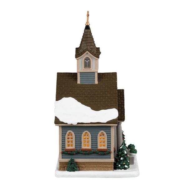 Piccola Chiesa Small Town Church H 23 cm Edificio Illuminato Lemax - 35066 - immagine 3