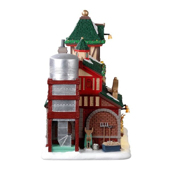 Stalla delle Renne di Babbo Natale Santa's Reindeer Stables H 22 cm Edificio Illuminato Lemax - 25926 - immagine 3