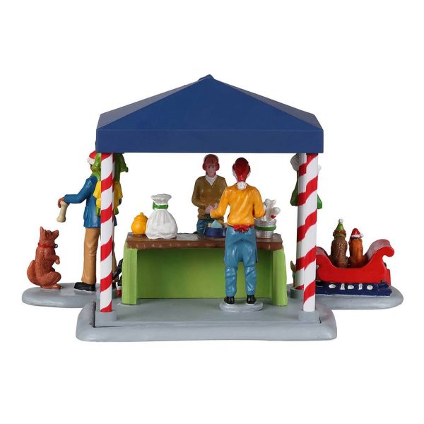 Chiosco di Biscotti per Cani Santa Claws & Paws, Set di 3 Pezzi Bancarella del Mercatino H 12 cm Lemax - 23606 - immagine 2