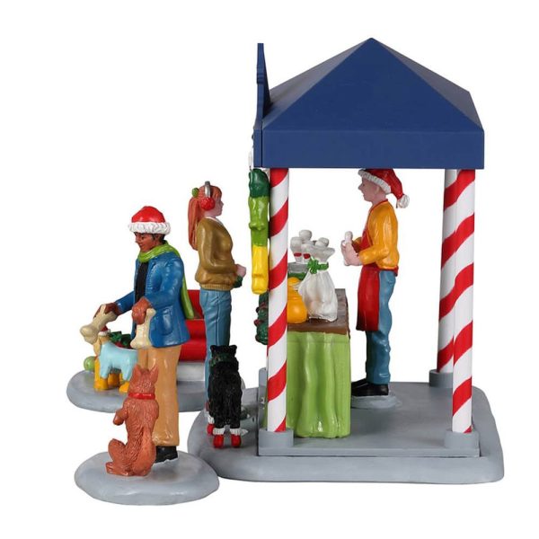 Chiosco di Biscotti per Cani Santa Claws & Paws, Set di 3 Pezzi Bancarella del Mercatino H 12 cm Lemax - 23606 - immagine 4