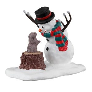 Pupazzo di Neve e Coniglietto Bunny Makes A Friend H 5 cm Personaggio Lemax - 34092