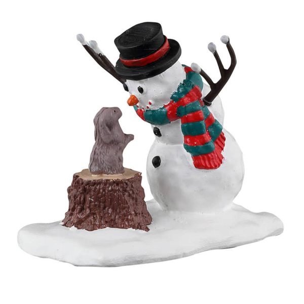 Pupazzo di Neve e Coniglietto Bunny Makes A Friend H 5 cm Personaggio Lemax - 34092