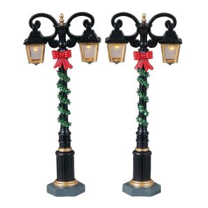 Lampioni con Ghirlande Splendid Lights H 11 cm, set di 2 pezzi Accessorio Illuminato Lemax - 34090