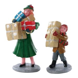 Mamma e Figlio con Pacchi Christmas Rush H 7 cm, set di 2 pezzi Personaggio Lemax - 82610