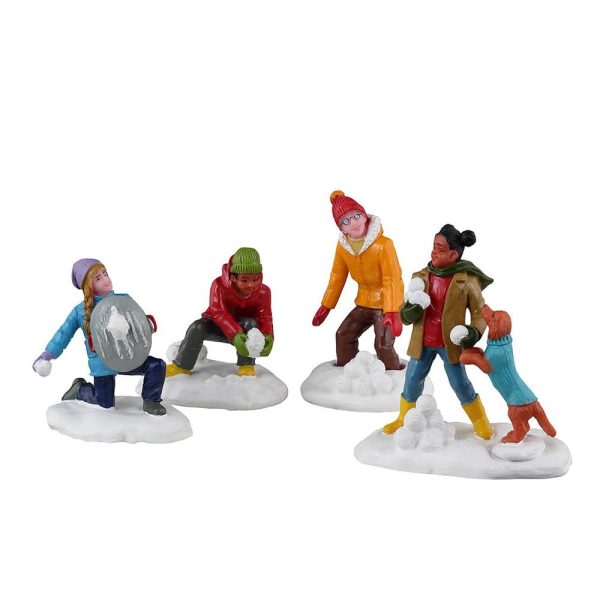 Battaglia di Neve Snowball Battles H 6 cm, set di 4 pezzi Personaggio Lemax - 32210