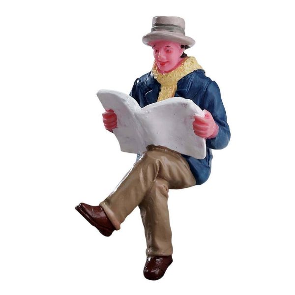 Uomo seduto che Legge Reading Morning Papers H 6 cm Personaggio Lemax - 72506