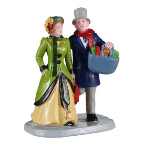 Coppia a Passeggio Vintage Shopping Spree H 7 cm Personaggio Lemax - 02930