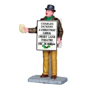 Uomo con Cartello Sandwich Board Man H 7 cm Personaggio Lemax - 42258