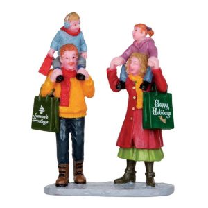 Compere Natalizie in Famiglia Family Christmas Shopping H 8 cm Personaggio Lemax - 22022