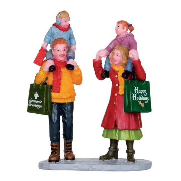 Compere Natalizie in Famiglia Family Christmas Shopping H 8 cm Personaggio Lemax - 22022