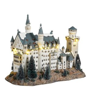 Castello Schloss Neuschwanstein H 25 cm Edificio Illuminato LuVille - 1142385