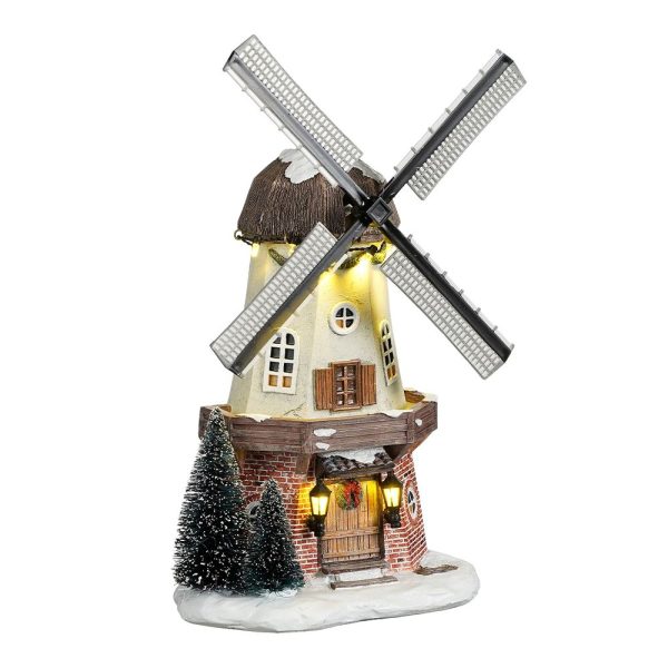 Mulino a Vento Windmill H 27 cm Facciata in Movimento LuVille - 1142369