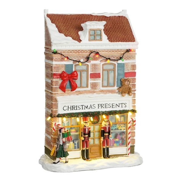Negozio Christmas Presents H 26 cm Facciata Illuminata LuVille - 1142349