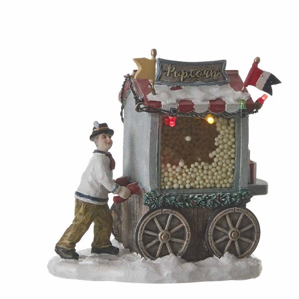 Carretto dei Popcorn Popcorn Stall H 12 cm Scena Illuminata LuVille - 1046000