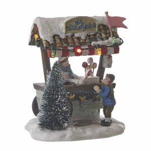 Carretto delle Caramelle Candy Stall H 10 cm Scena Illuminata LuVille - 1045998
