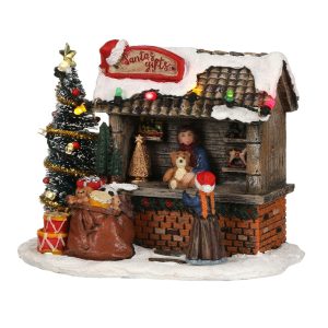 Negozio di Regali Santa's Gifts H 11 cm Scena Illuminata LuVille - 1034020