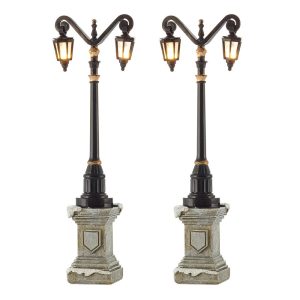Lampioni Classic Lantern on Foot H 14 cm, set di 2 pezzi Accessorio Illuminato LuVille - 612052