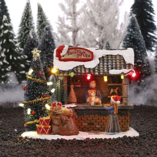 Negozio di Regali Santa's Gifts H 11 cm Scena Illuminata LuVille - 1034020 - immagine 2