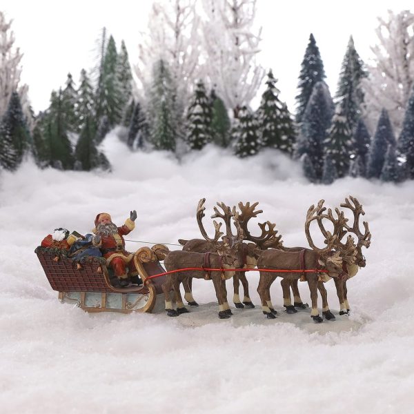 Slitta con Renne Santa Reindeer Sledge H 8 cm Scena Decorativa LuVille - 603023 - immagine 2
