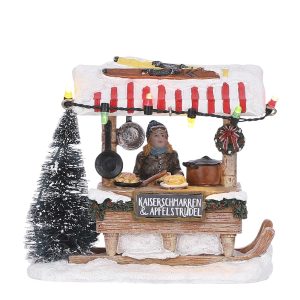 Bancarella di Dolci Nordici Kaiserschmarren & Apfelstrudel H 9 cm Scena Illuminata LuVille - 1084815