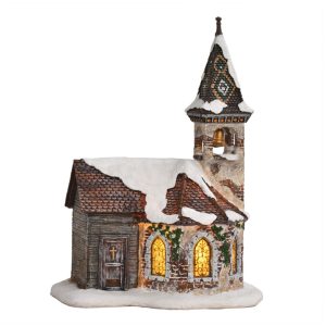 Chiesetta Gotica Church St Chevalier H 24 cm Edificio Illuminato LuVille - 610003