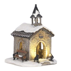Piccola Cappella Chapel H 15 cm Edificio Illuminato LuVille - 608290
