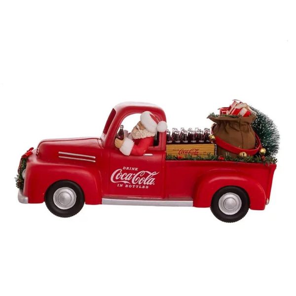Babbo Natale su Camioncino Rosso con Bottigliette Pregiato Drink Coca-Cola® in Bottles Kurt Adler - H 15 cm - immagine 3