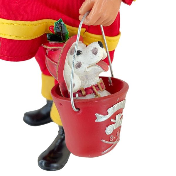 Babbo Natale Pompiere da Collezione - H 28 cm - immagine 4