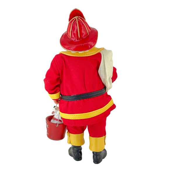 Babbo Natale Pompiere da Collezione - H 28 cm - immagine 5
