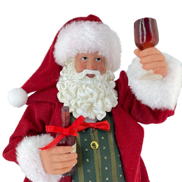 Babbo Natale Sommelier da Collezione - H 28 cm - immagine 2