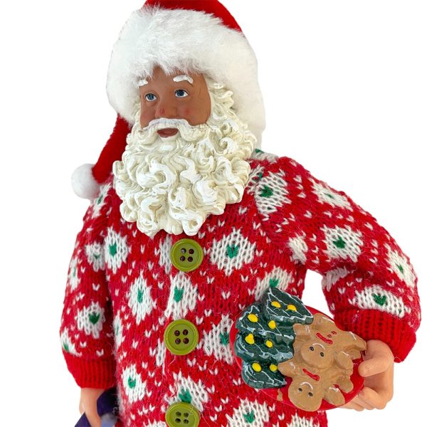 Babbo Natale con Tuta in Lana da Collezione - H 28 cm - immagine 2