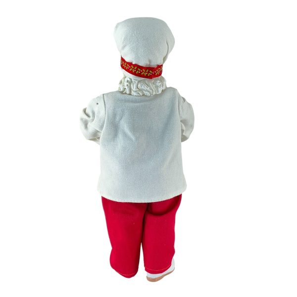Babbo Natale Pasticcere con Torta da Collezione - H 28 cm - immagine 3