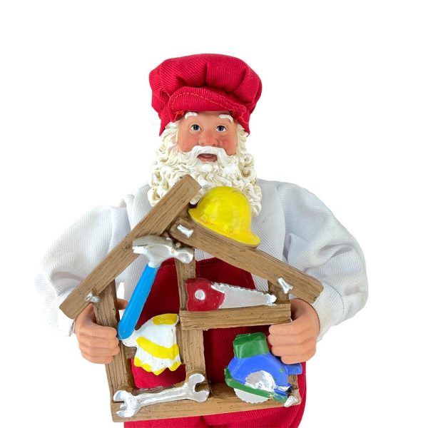 Babbo Natale Carpentiere da Collezione - H 28 cm - immagine 2