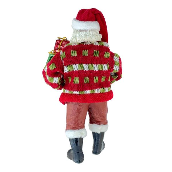 Babbo Natale con Pacchi Regalo da Collezione - H 20 cm - immagine 3