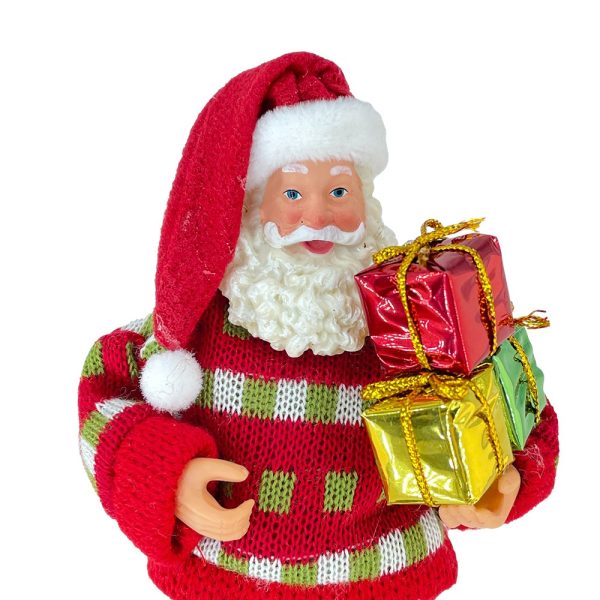Babbo Natale con Pacchi Regalo da Collezione - H 20 cm - immagine 2