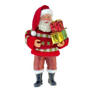 Babbo Natale con Pacchi Regalo da Collezione - H 20 cm