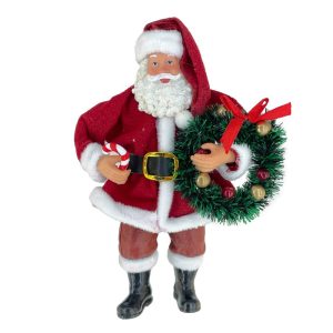 Babbo Natale con Ghirlanda da Collezione - H 20 cm