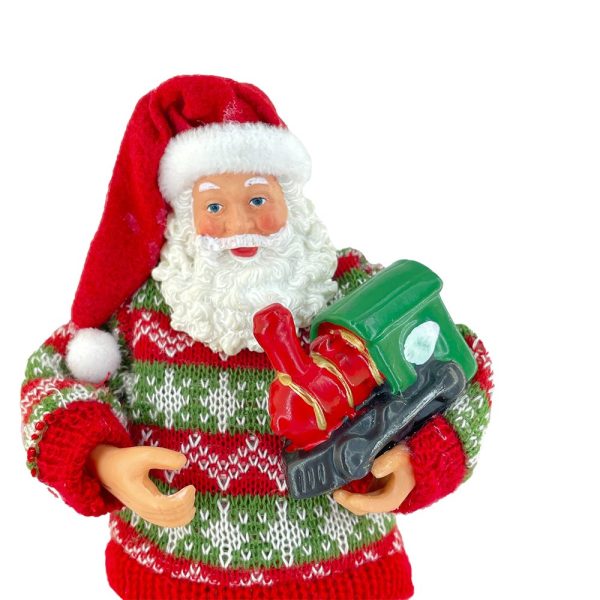 Babbo Natale con Trenino da Collezione - H 20 cm - immagine 2