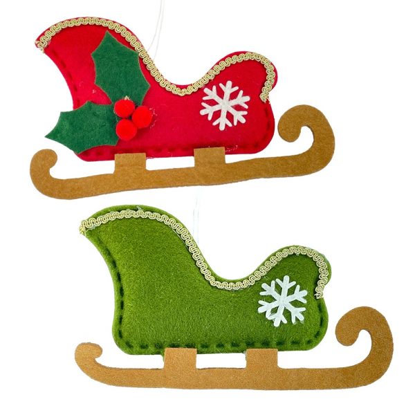 Slitta di Babbo Natale in Pannolenci - H 11 cm