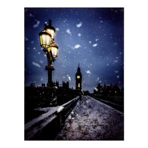 Quadro in tela Luminoso Natalizio Christmas in London, Londra d'Inverno - 30 x 40 cm