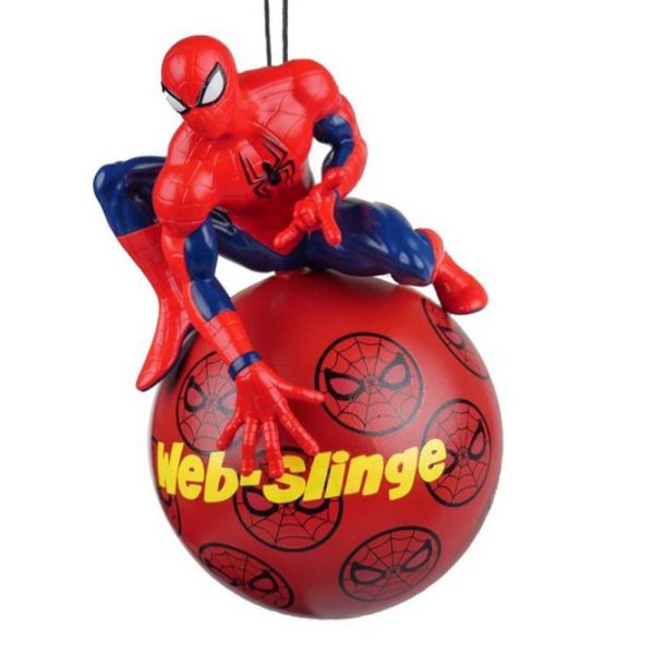 Spider Man su Sfera Personaggio in Resina Marvel® Kurt Adler - Ø 8 cm - immagine 2