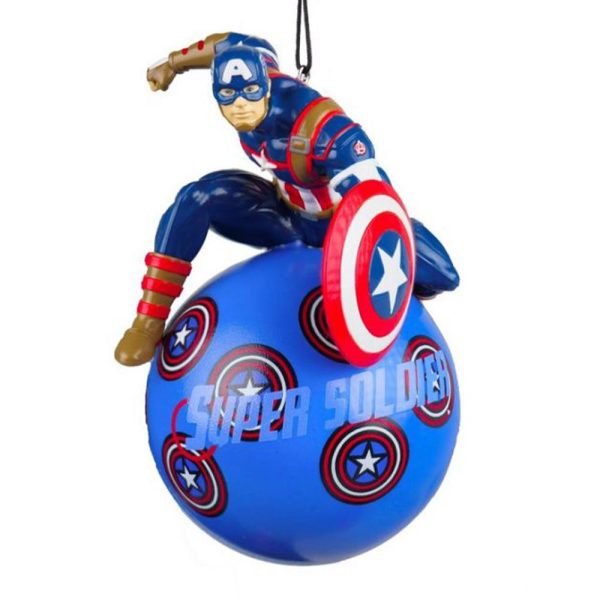 Sfera Captan America in Resina Kurt Adler - Ø 8 cm - immagine 2