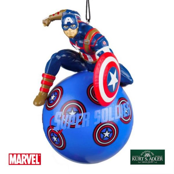 Sfera Captan America in Resina Kurt Adler - Ø 8 cm