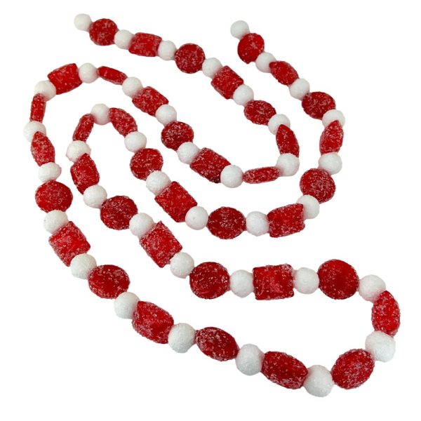 Ghirlanda di Caramelle Bianche e Rosse in Plastica - H 180 cm - immagine 2