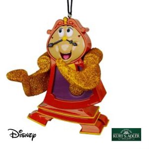 Orologio a Pendolo Tockins de La Bella e la Bestia Disney© Princess in Resina Kurt Adler - H 10 cm